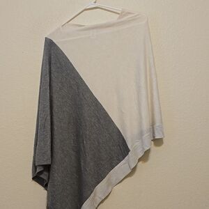 Lululemon Poncho Viscose Cashmere Blend Colorblock White Grey s